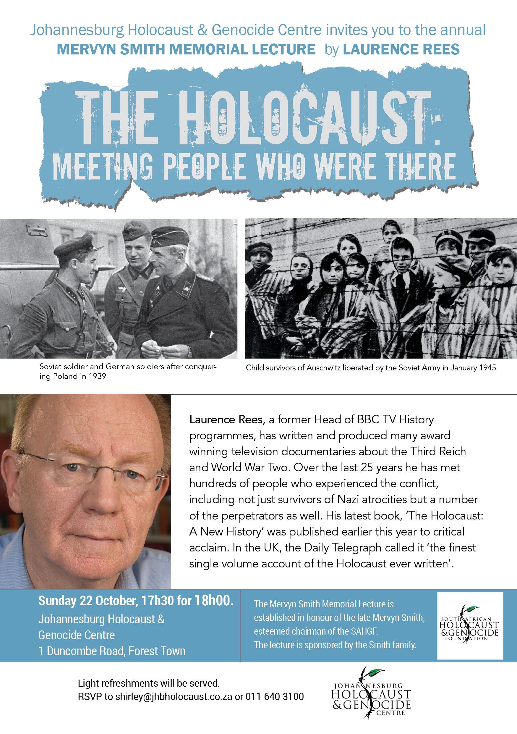The Holocaust: Meeting People Who Were There - Talk by Laurence Rees ...